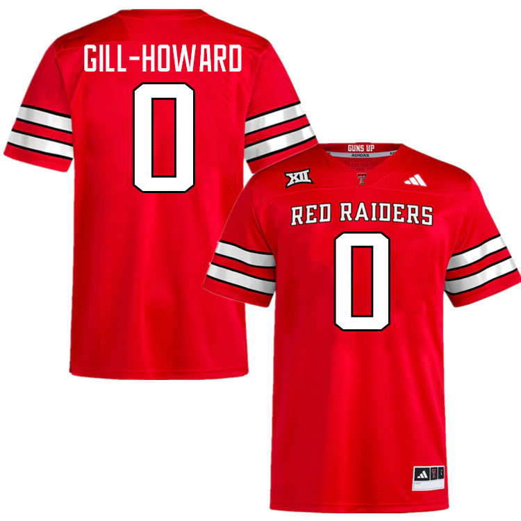 #0 Skyler Gill-Howard Texas Tech Red Raiders Jerseys College Football Uniforms Stitched-Red #0 Skyler Gill-Howard Texas Tech Red Raiders Jerseys College Football Uniforms Stitched-Red